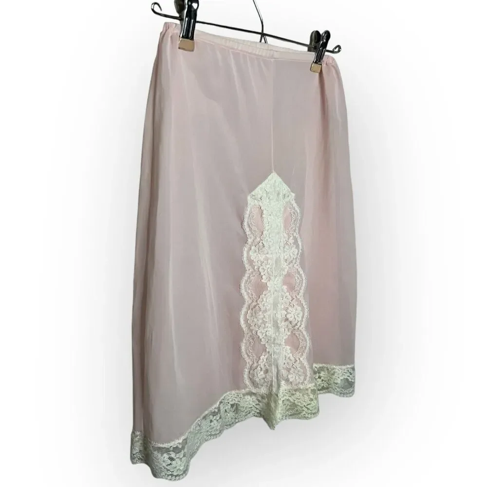 Olga Vintage 60s Pink & White 100% Nylon Slim Panti-Slip Tap Pants Bloomers Sz S - Picture 5 of 11